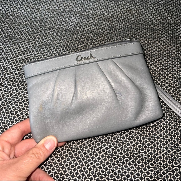 COACH Wristlet, Corner Zip, Light Gray, Wallet, Wristlet Wallet - Picture 1 of 3
